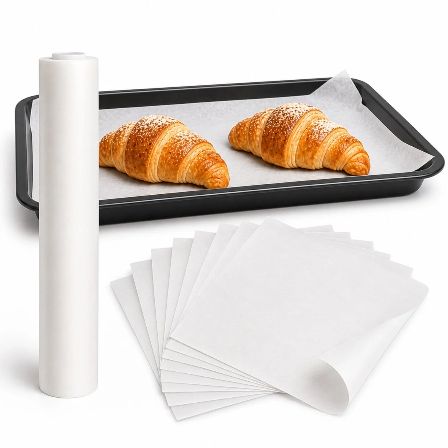Hârtie de Copt 38x42cm, 8 Foi Albe, Antiaderentă pentru Cuptor Engros