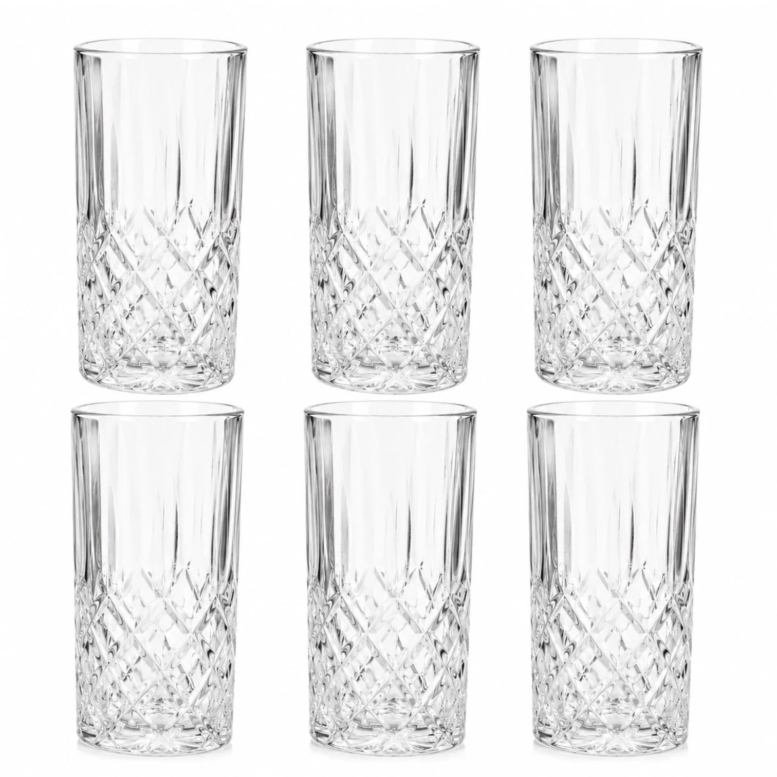 Pahar din Sticla 6/set, Model Cristal 13cm, Transparent Engros