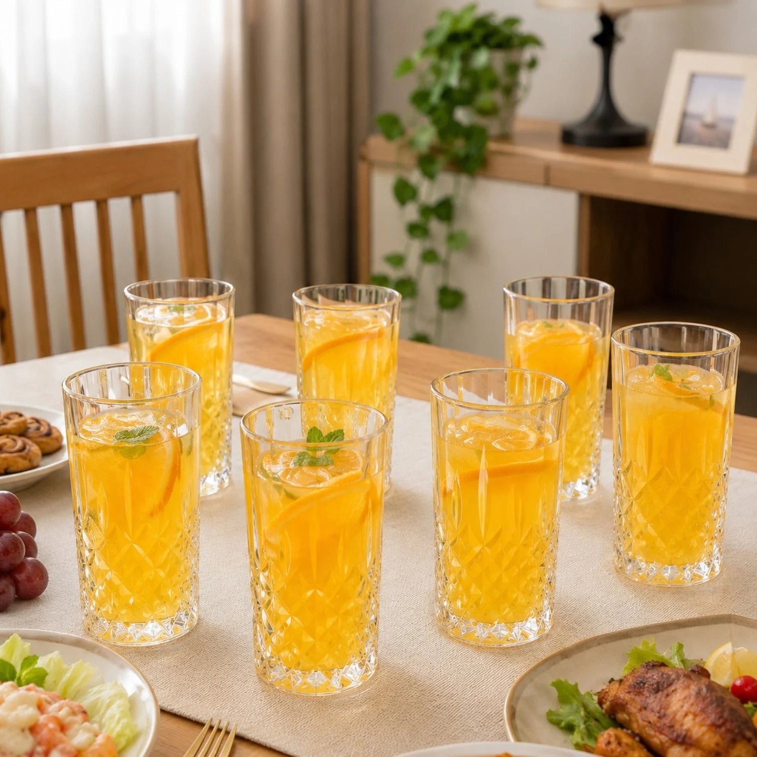 Pahar din Sticla 6/set, Model Cristal 13cm, Transparent Engros