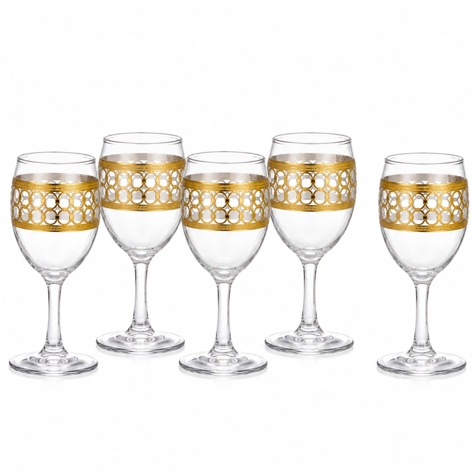 Pahar cu Picior 6/set, din Sticla, 15cm Model Gold, Transparent Engros