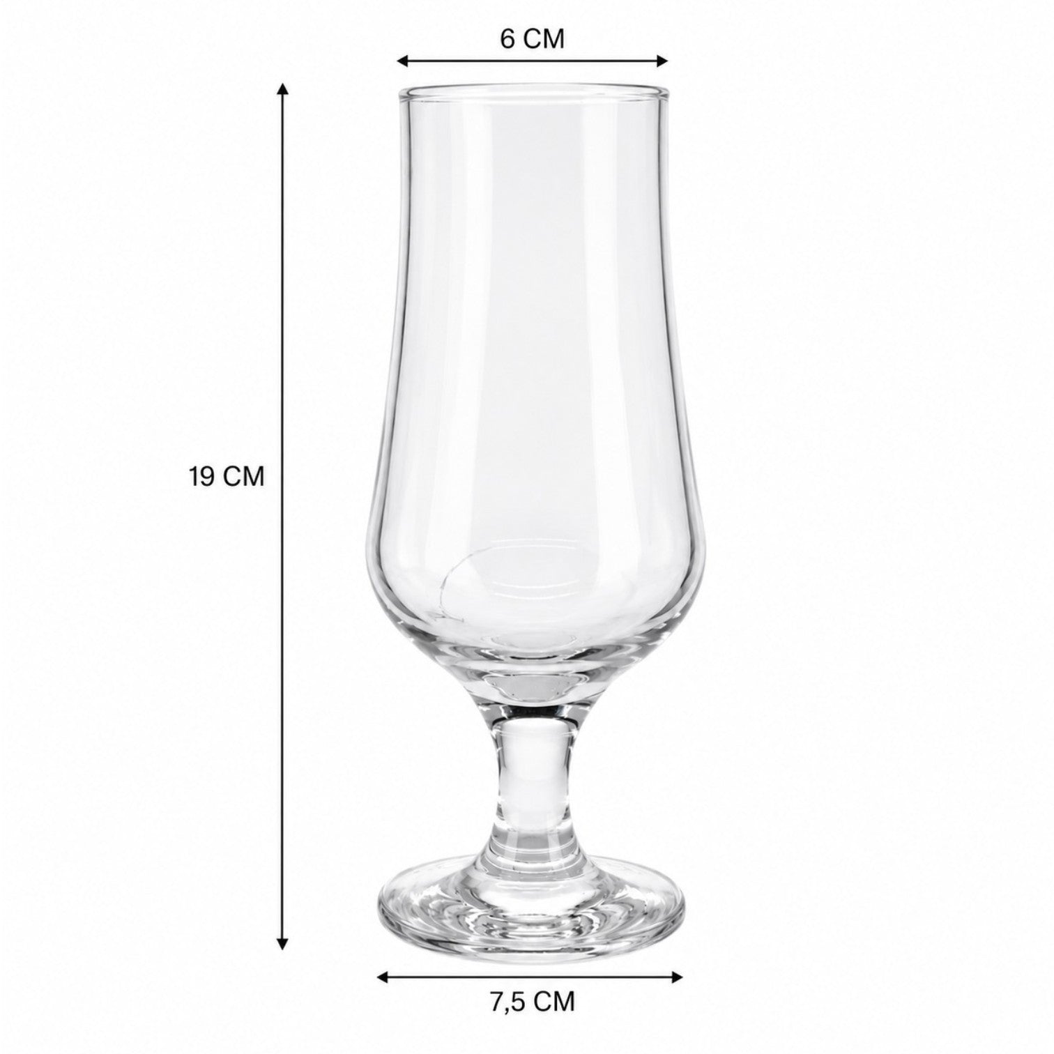 Pahar cu Picior 6/set, din Sticla, 19cm, 370ml, Transparent Engros