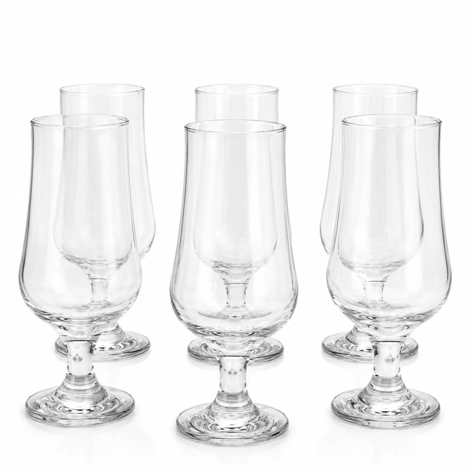 Pahar cu Picior 6/set, din Sticla, 19cm, 370ml, Transparent Engros