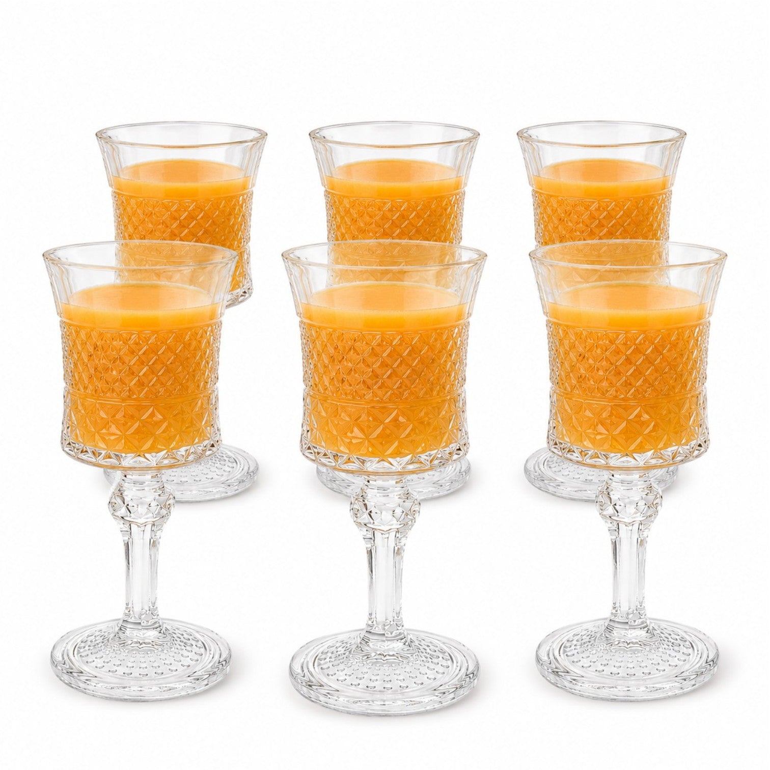 Pahar cu Picior 6/set, din Sticlă 15.5cm, Model Cristal, Transparent Engros