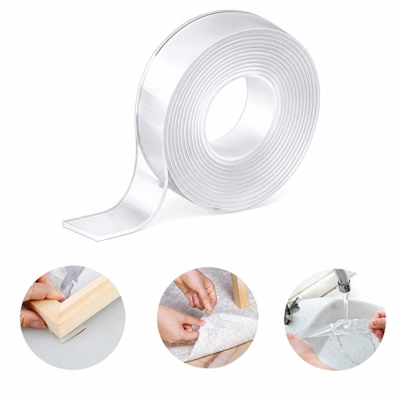 Bandă Adezivă 3m x 3cm, Transparentă Dublu-Adezivă, Reutilizabilă Engros