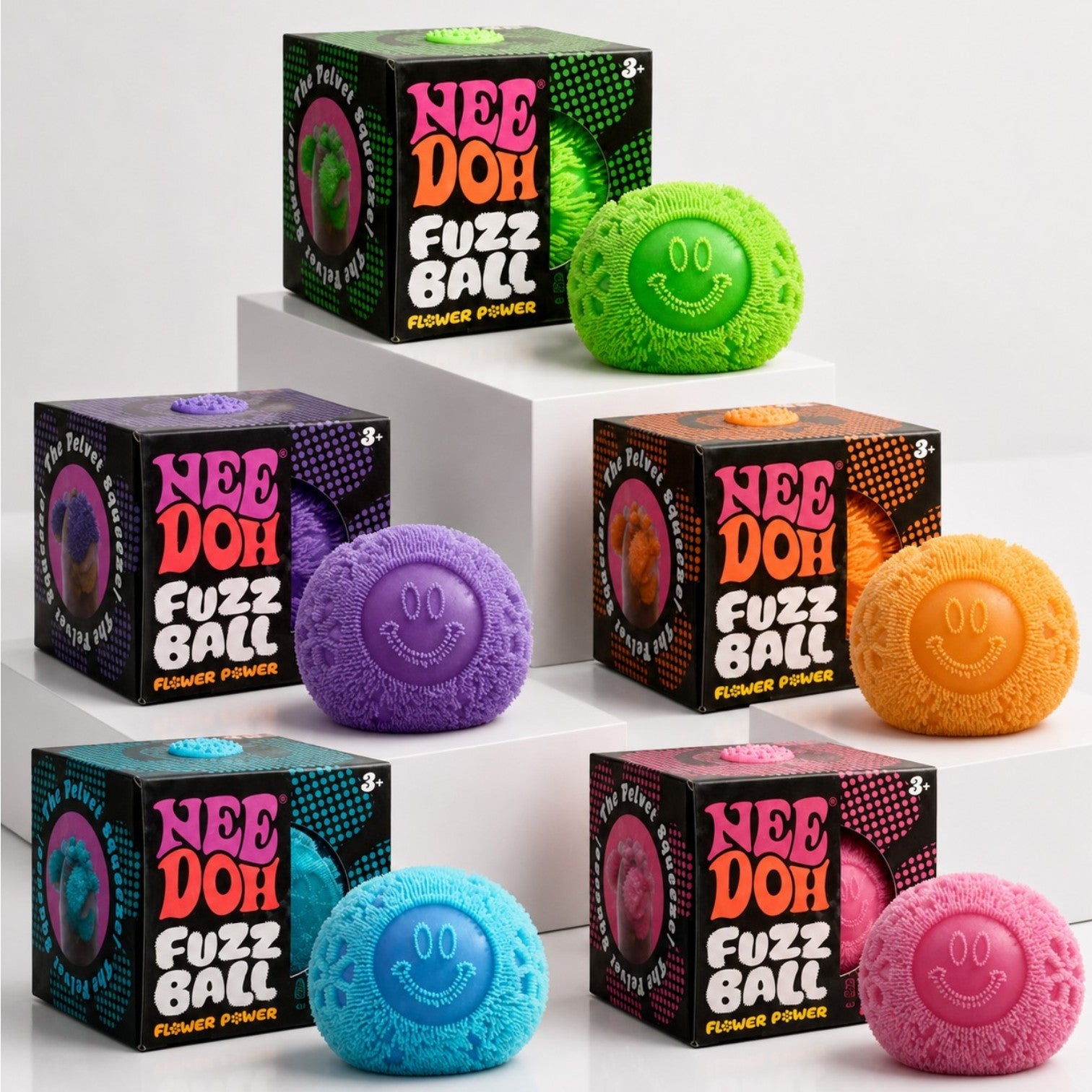 Minge Antistres Smiley Face 6.5cm, Jucărie Senzorială Squishy cu Țepi Moi și Spumă Albă Slow Rising, Stretch & Squeeze, Diferite Culori Engros
