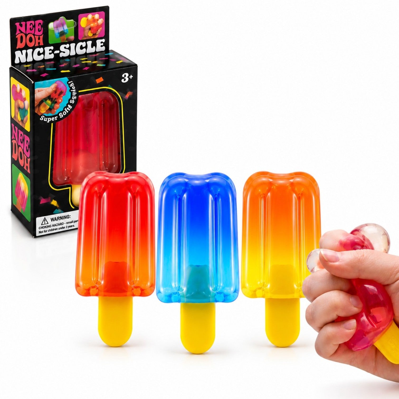 Jucarie Antistres 8cm, Tip Inghetata, Squishy din Gel Elastic, Stretch & Squeeze, Diferite Culori Engros