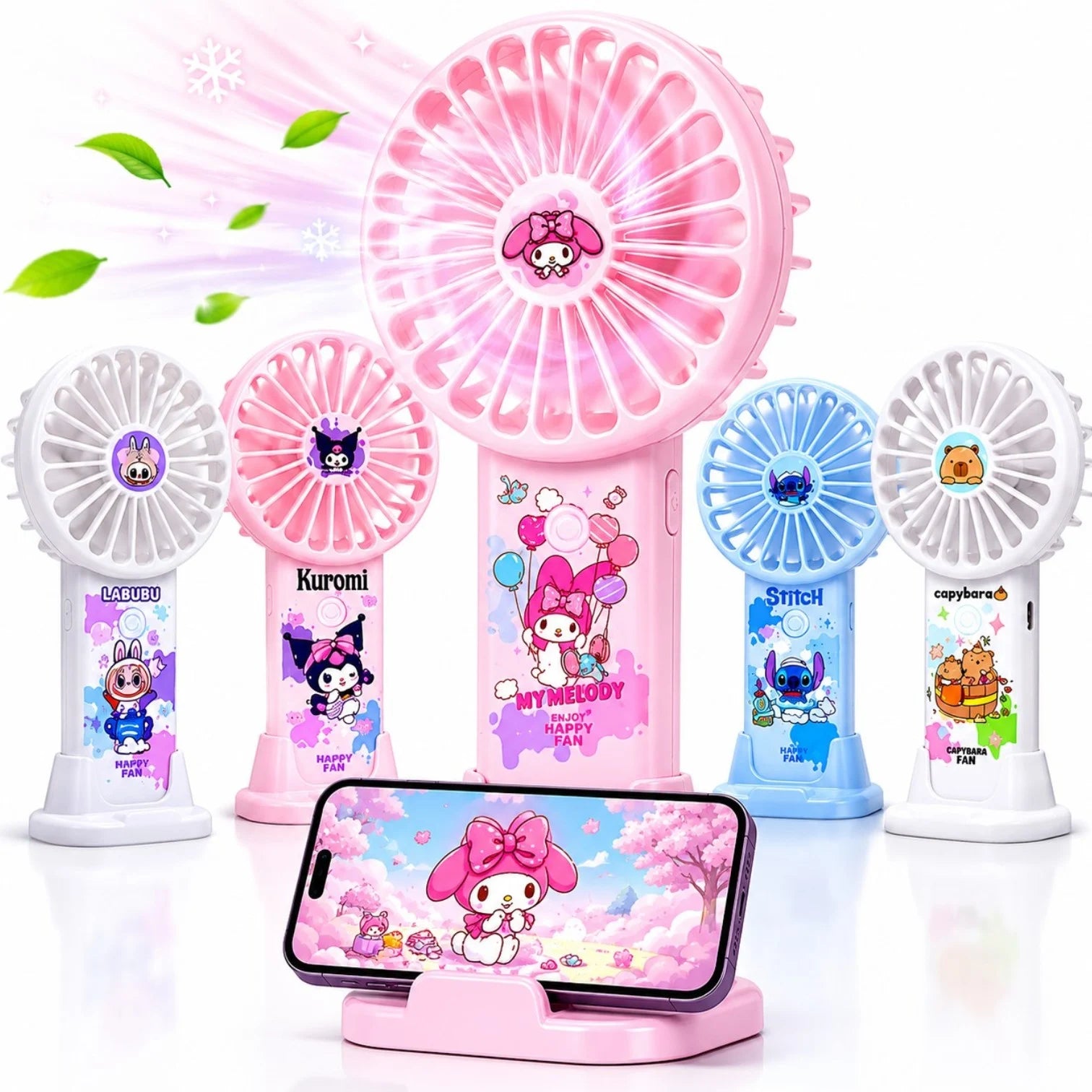 Ventilator Portabil de Mana 15m, cu Suport pentru Telefon, Reincarcabil USB, Diferite Modele si Culori Engros