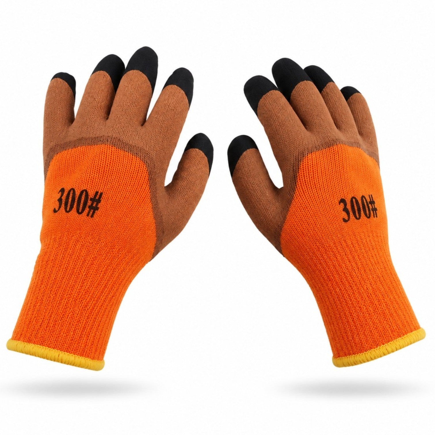 Manusi de Protectie cu Material Gros 12/set, Marimea 10, Maro Negru si Portocaliu, 29-47 Engros