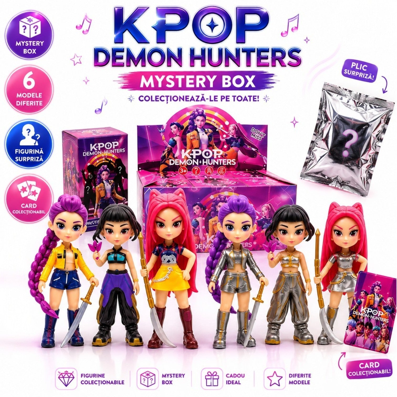 Figurine 6/set KPOP Demon Hunters Blind Box 10cm, Diferite Modele Engros