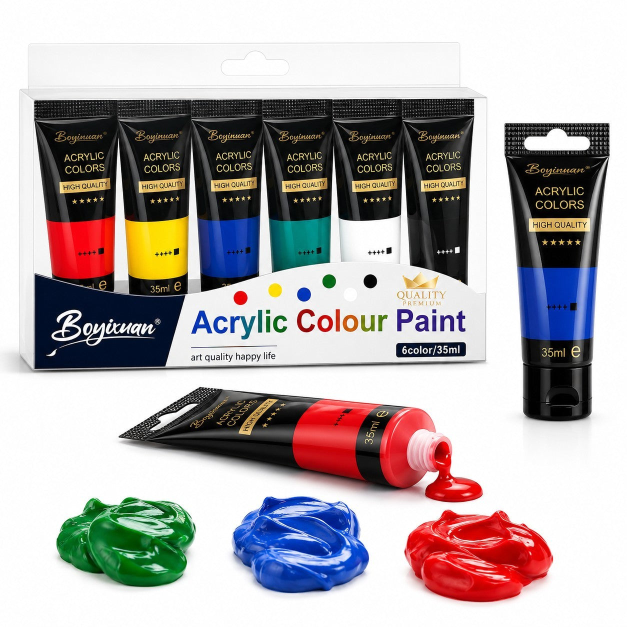 Vopsele Acrilice 6/Set, 35ml/Tub, Diferite Culori Engros