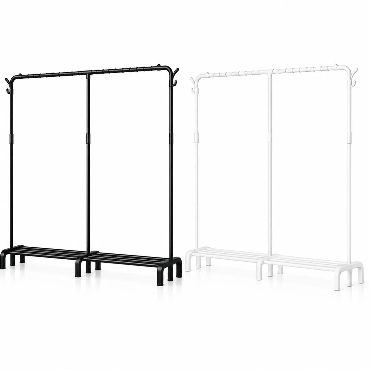 Suport Metalic pentru Haine 160×39.5×153cm, cu Cârlige Laterale și Picioare din Plastic, Diferite Culori Engros