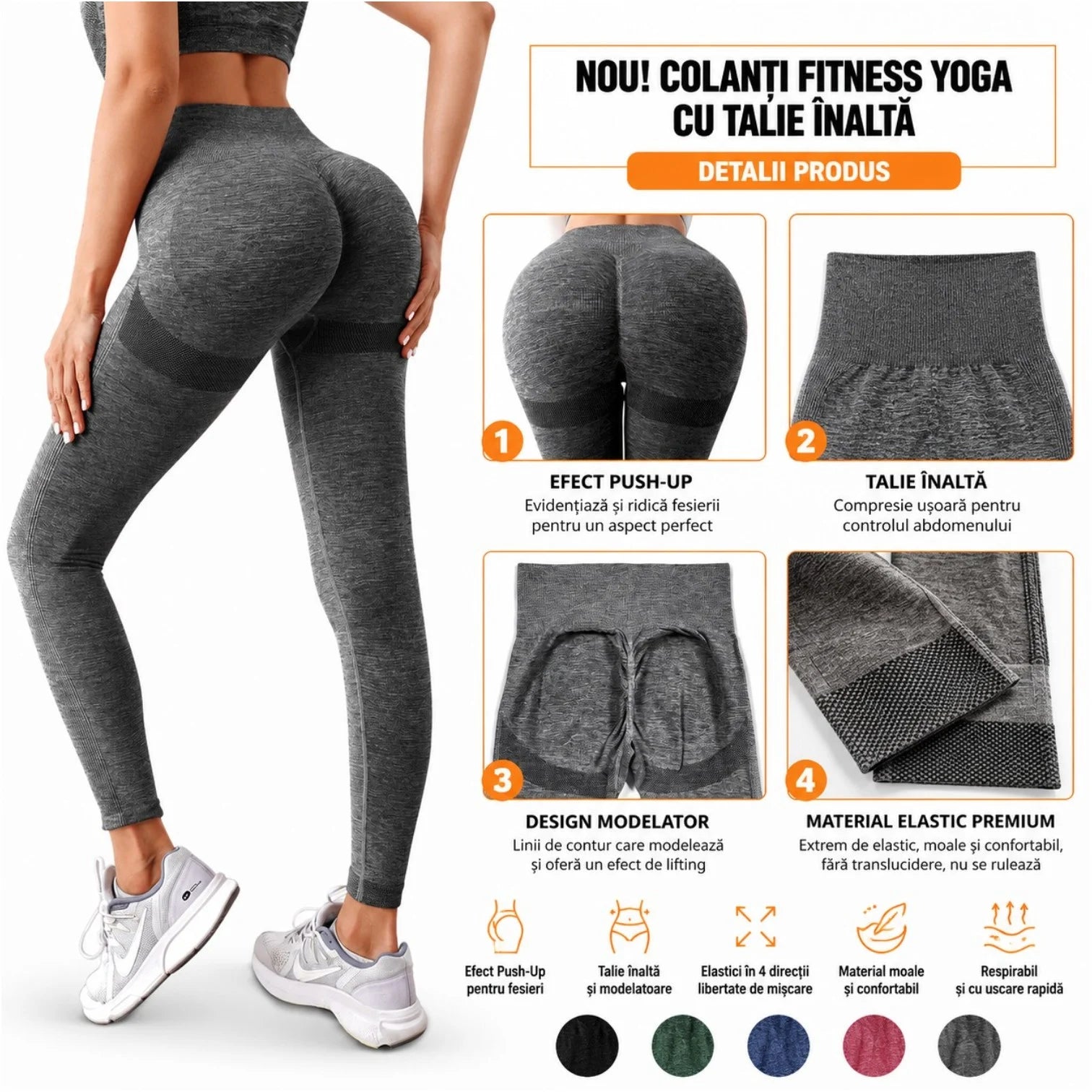 Compleu Sport Damă One Size, Talie Înaltă, Diferite Culori Engros