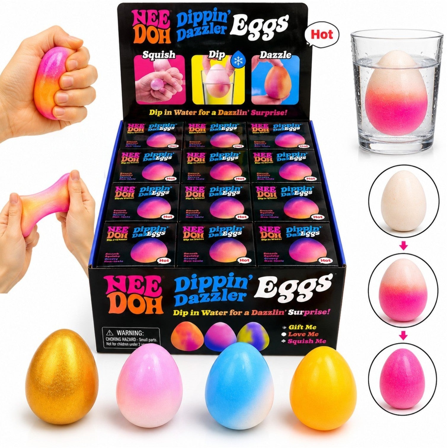 Jucarie Squishy Ou Color Changing 24/Set, 6cm, Antistres Slow Rising, Își Schimbă Culoarea în Apă, Super Moale și Elastică, Diferite Culori Engros