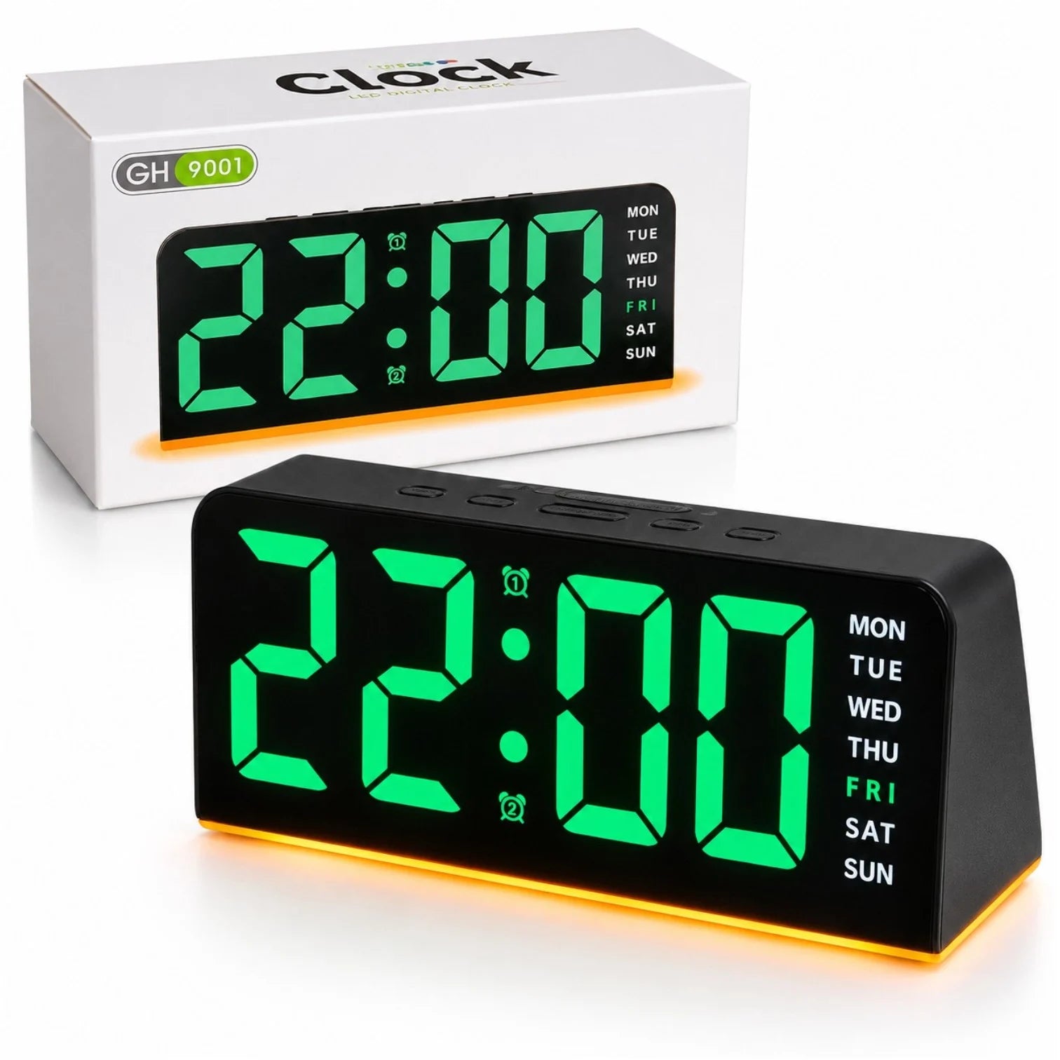 Ceas Digital LED 17×5×7.5cm, Afișaj LED Mare, Alarmă cu Funcție Amânare, Calendar și Ziua Săptămânii, Alimentare prin Adaptor USB sau Baterii Engros
