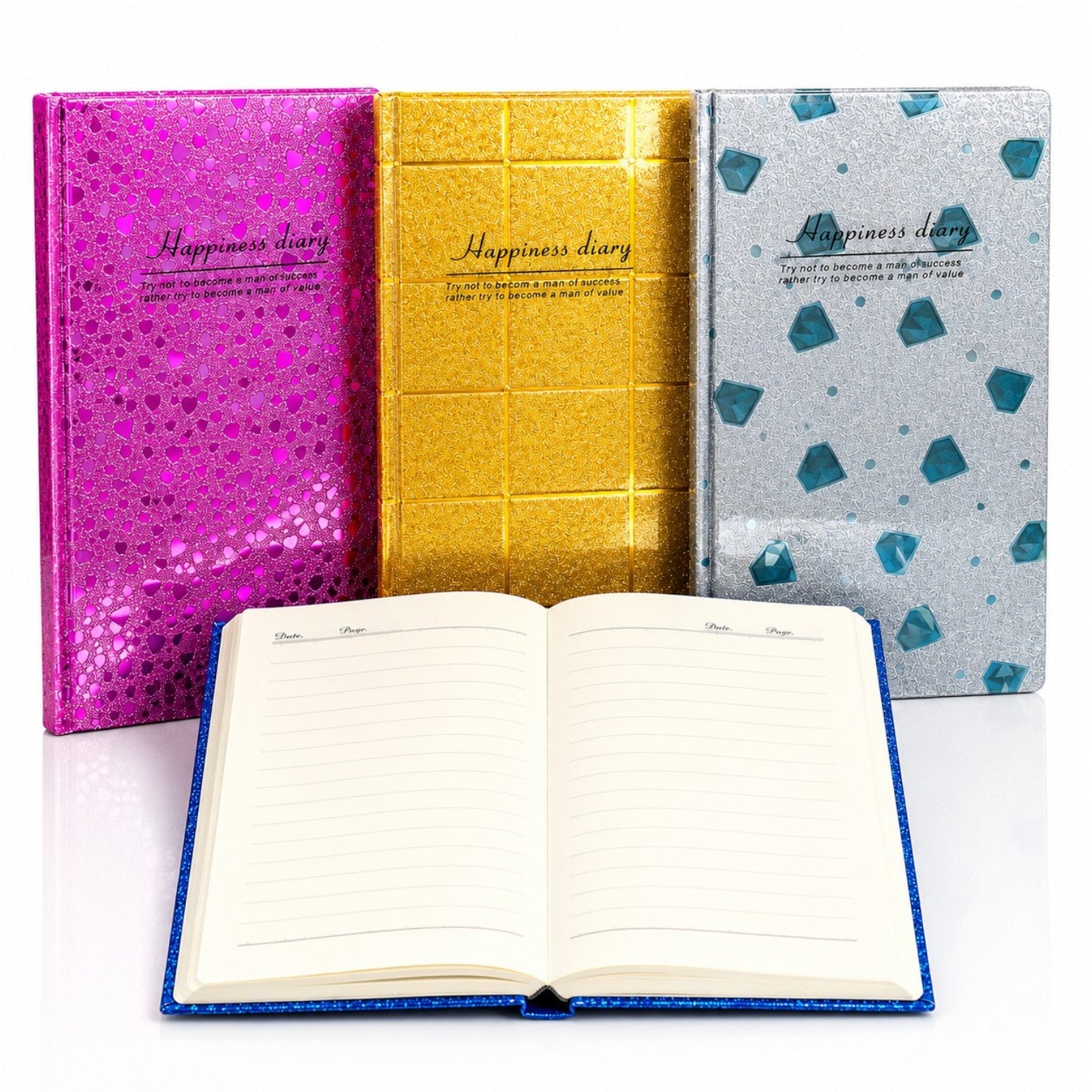 Agendă Glitter 12/set, Copertă Lucioasă, Dictando 20×15cm, Diferite Modele Engros