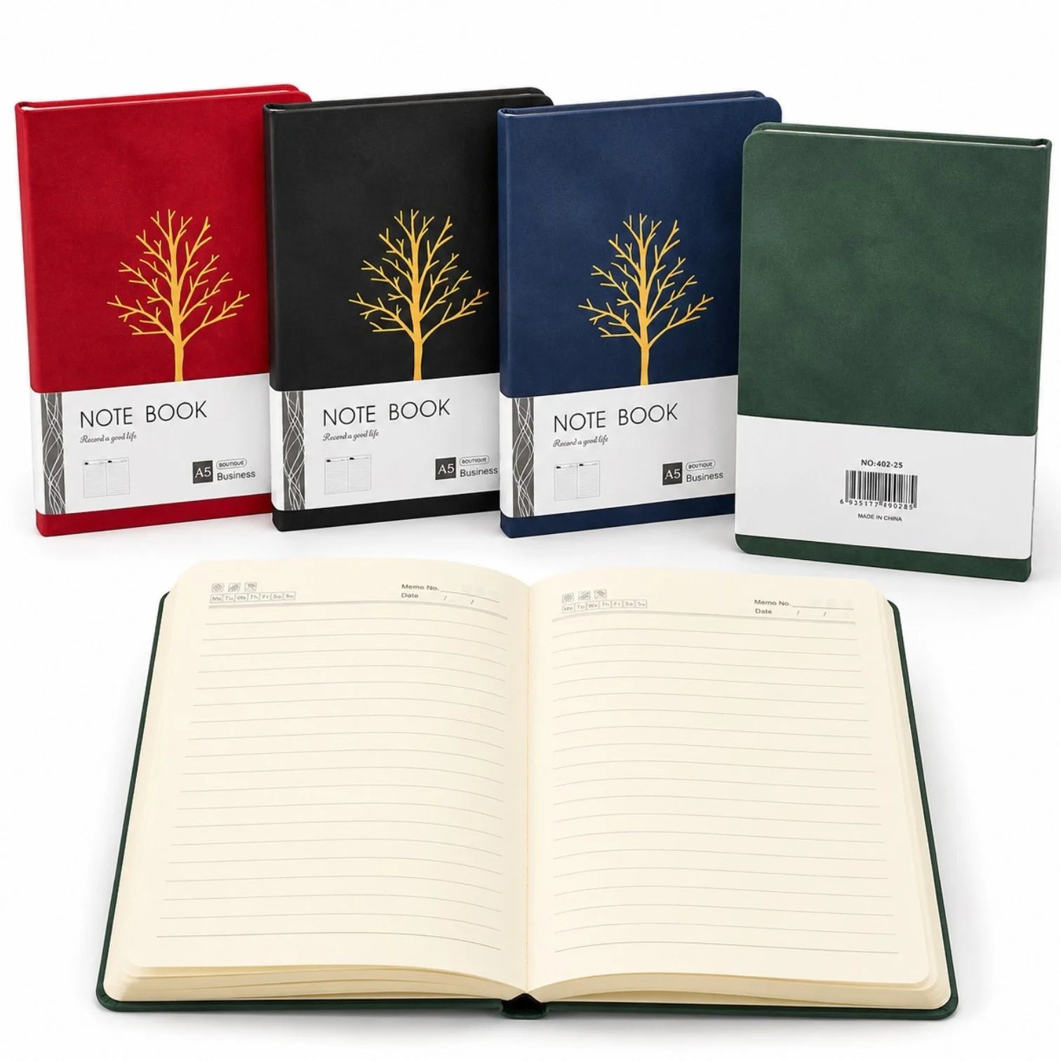 Agendă A5 21x15cm, Caiet cu Copertă PU Soft Touch, Dictando, Diferite Culori Engros