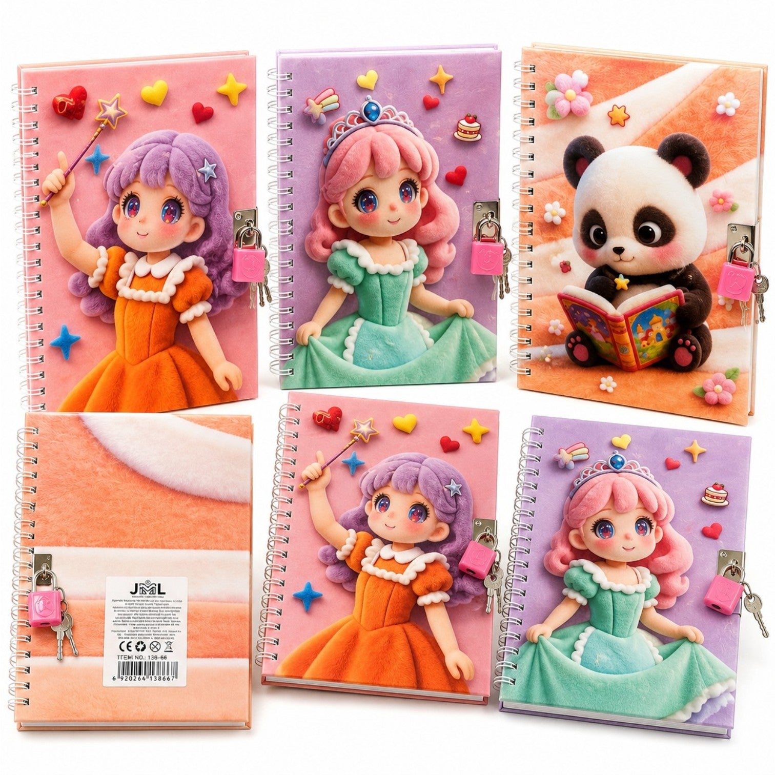 Agenda cu Lacat 18×13cm, Caiet Dictando, Copertă 3D pentru Copii, Diferite Modele Engros