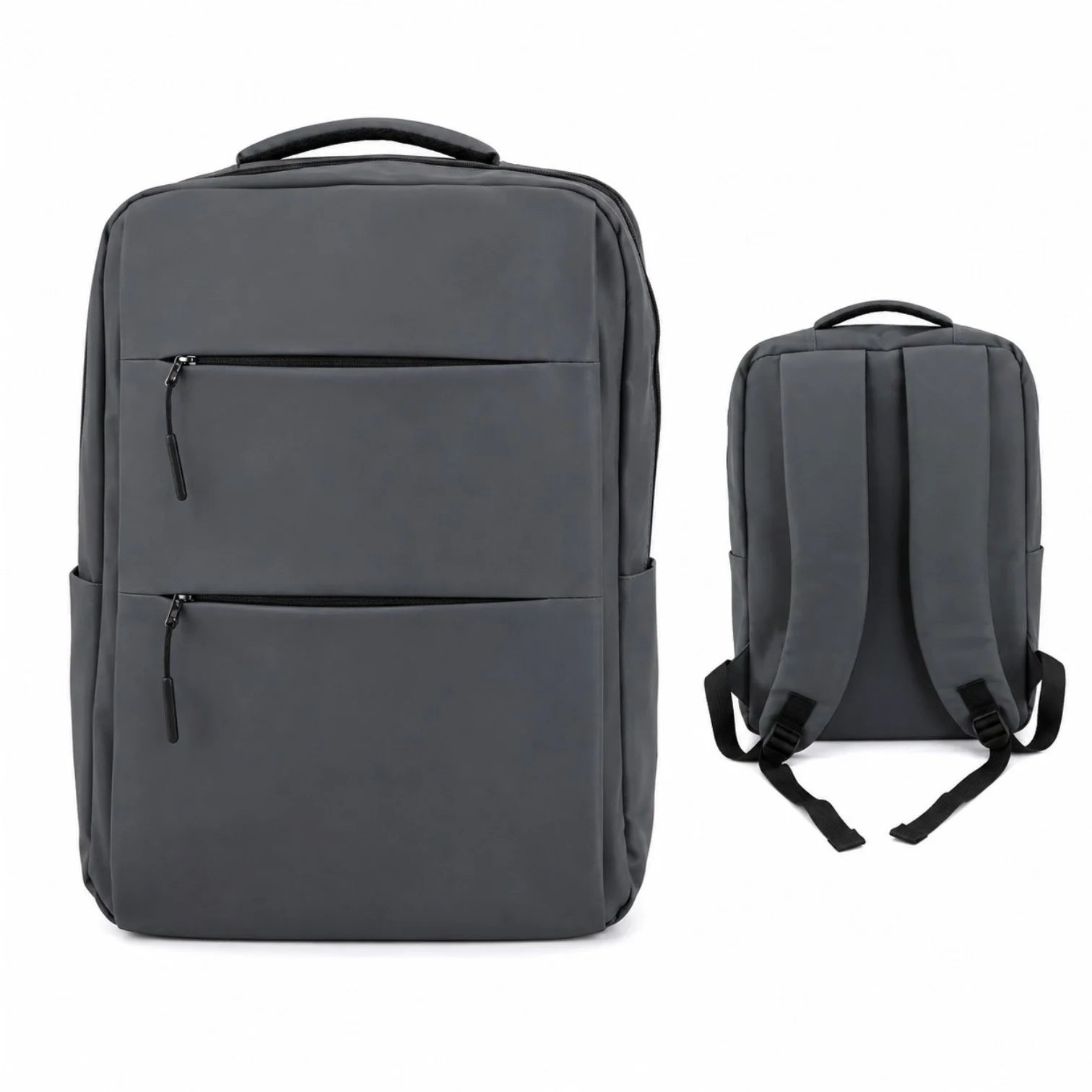 Ghiozdan cu 3 Fermoare 42×30×12cm, Port USB, Rucsac pentru Laptop, din Piele Ecologică, Engros