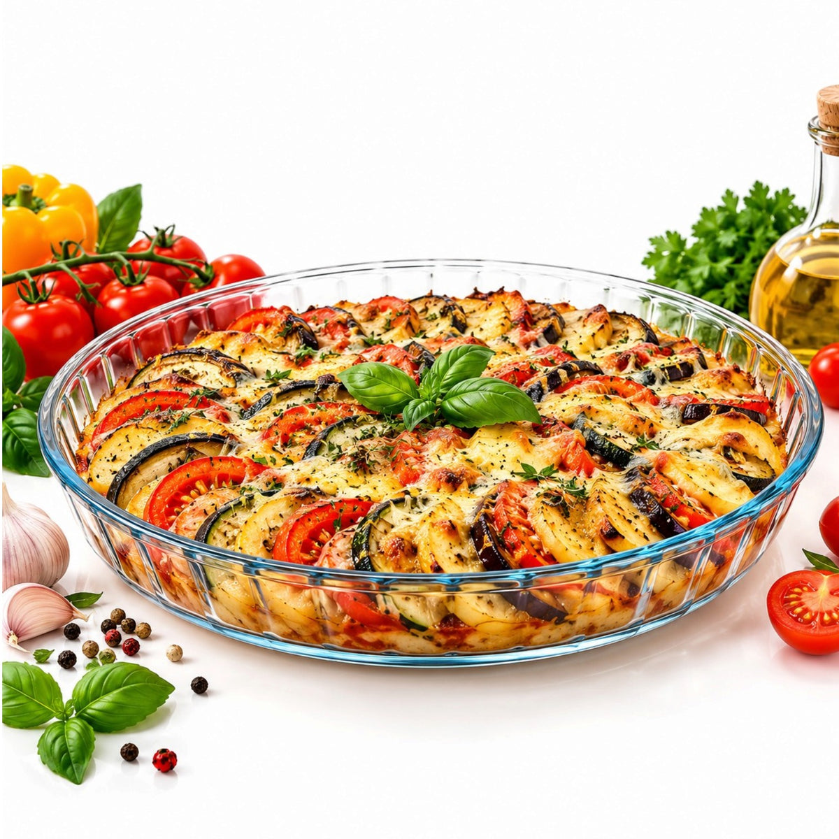 Vas Termorezistent Yena Mijotex 1.5L, Rotund, 26.5x3.6cm din Sticla Transparenta Engros