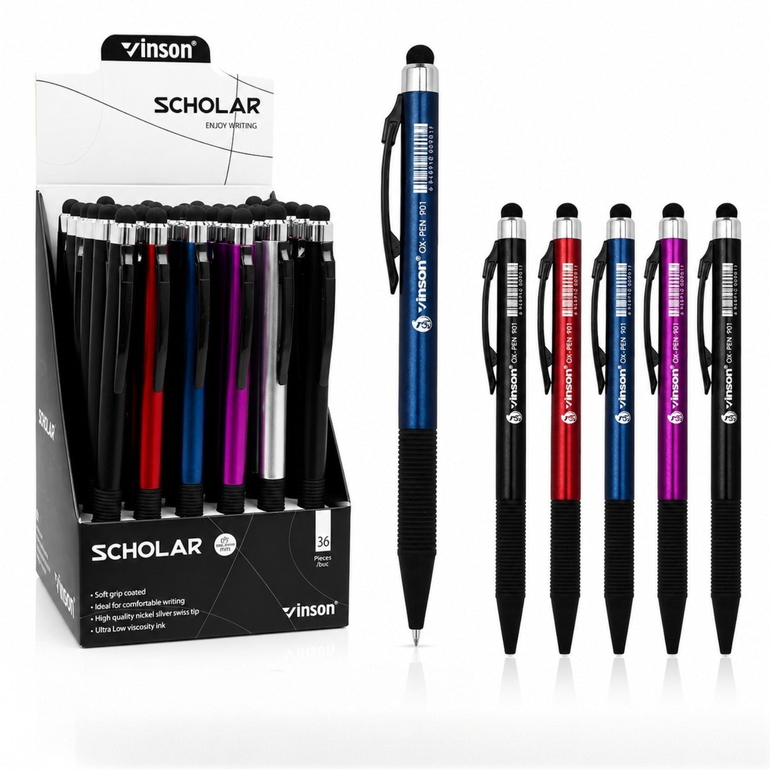 Pix cu Cerneala Albastra 36/Set, Cap Touch Screen, 14 cm Engros