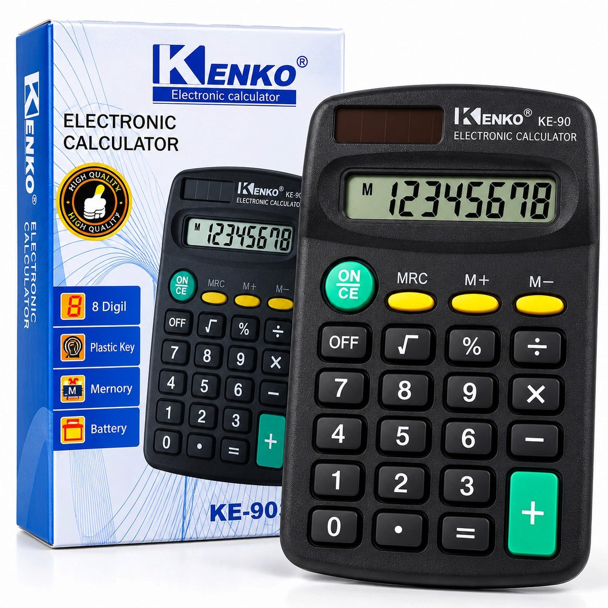 Calculator Electronic 11x6cm Kenko KK-402, 8 Cifre Design Clasic cu Memorie și Baterie Engros