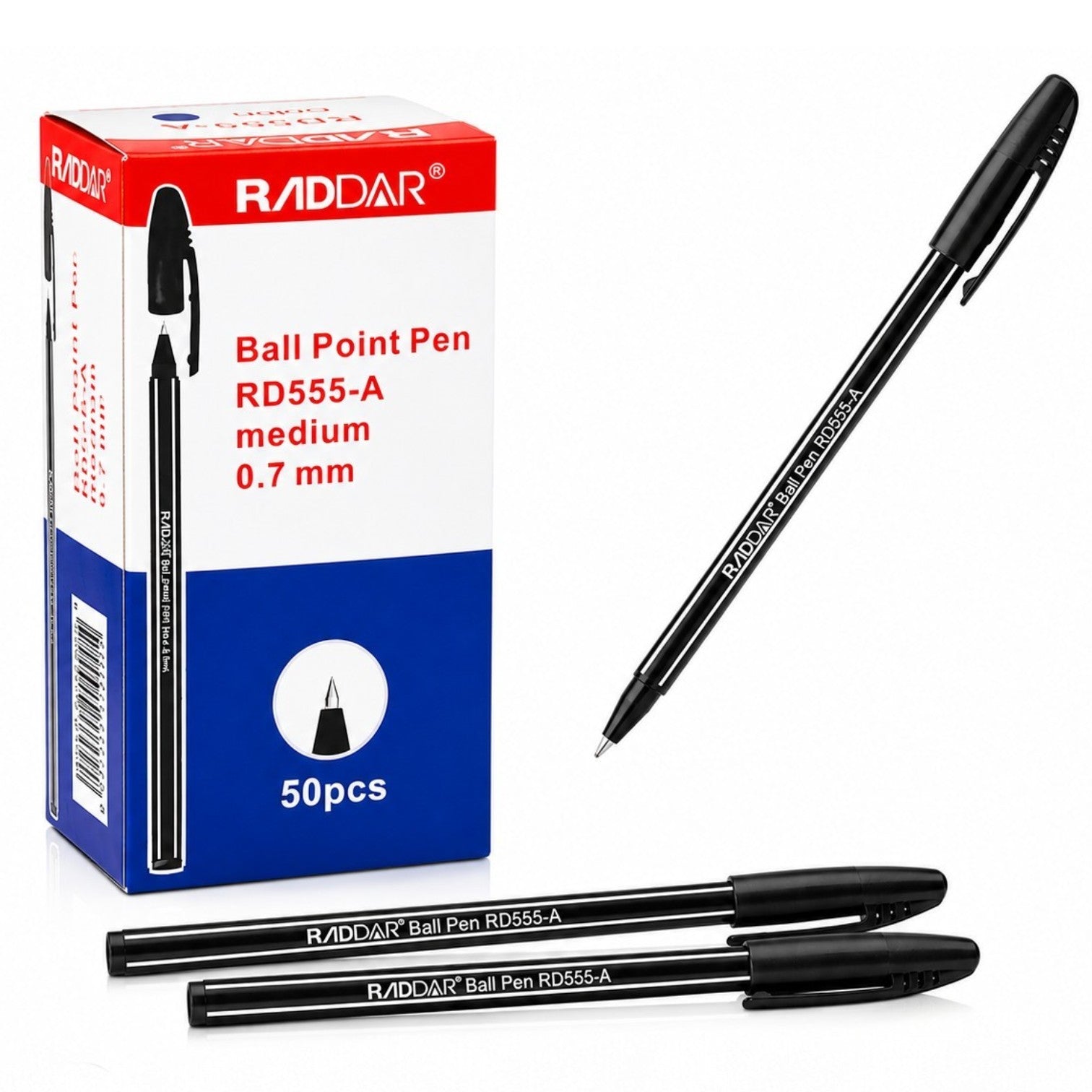Pix cu Bila 50/set, 0.7mm, Scriere Neagra Engros
