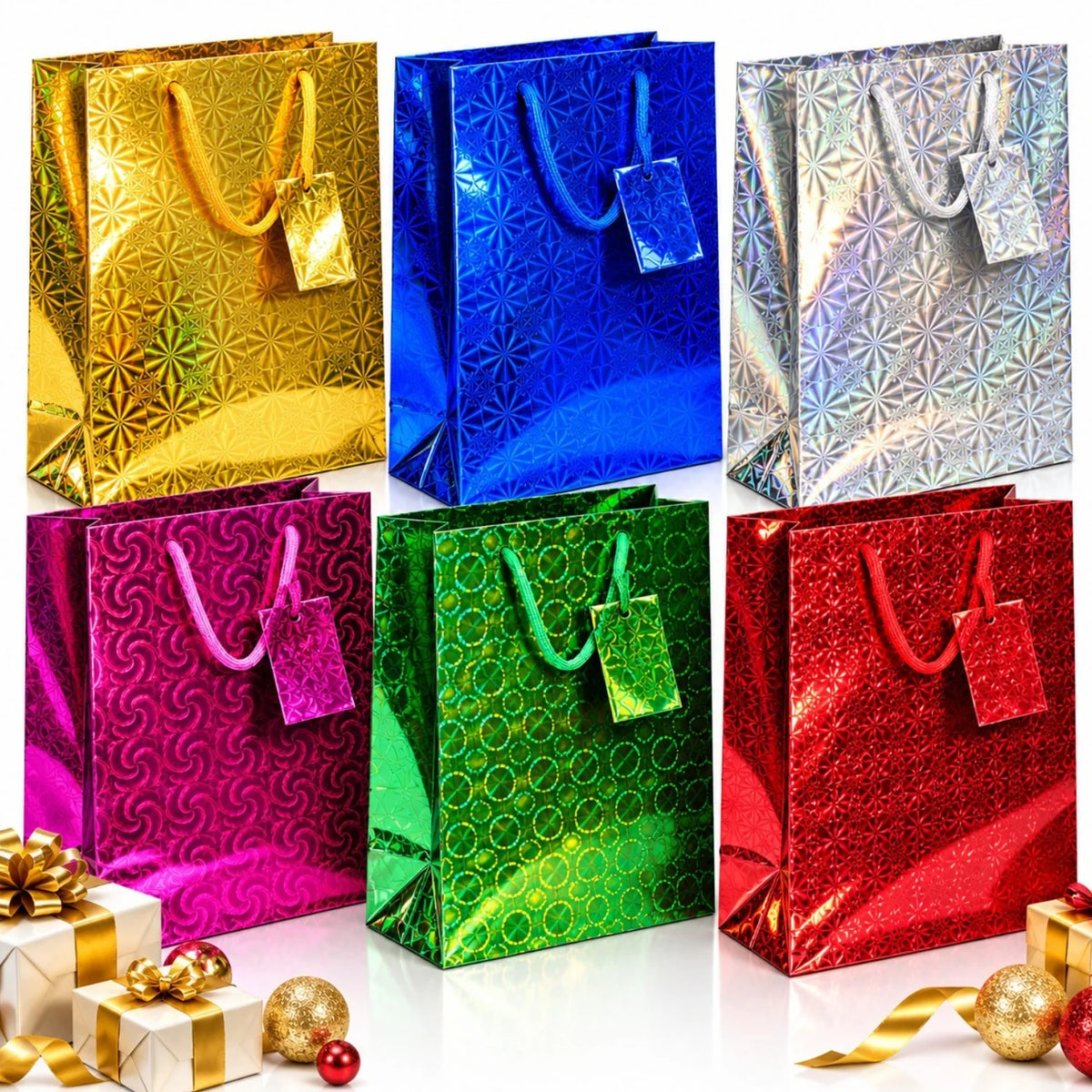 Punga de Cadou 12/set Holografica, 26x32x10cm Engros