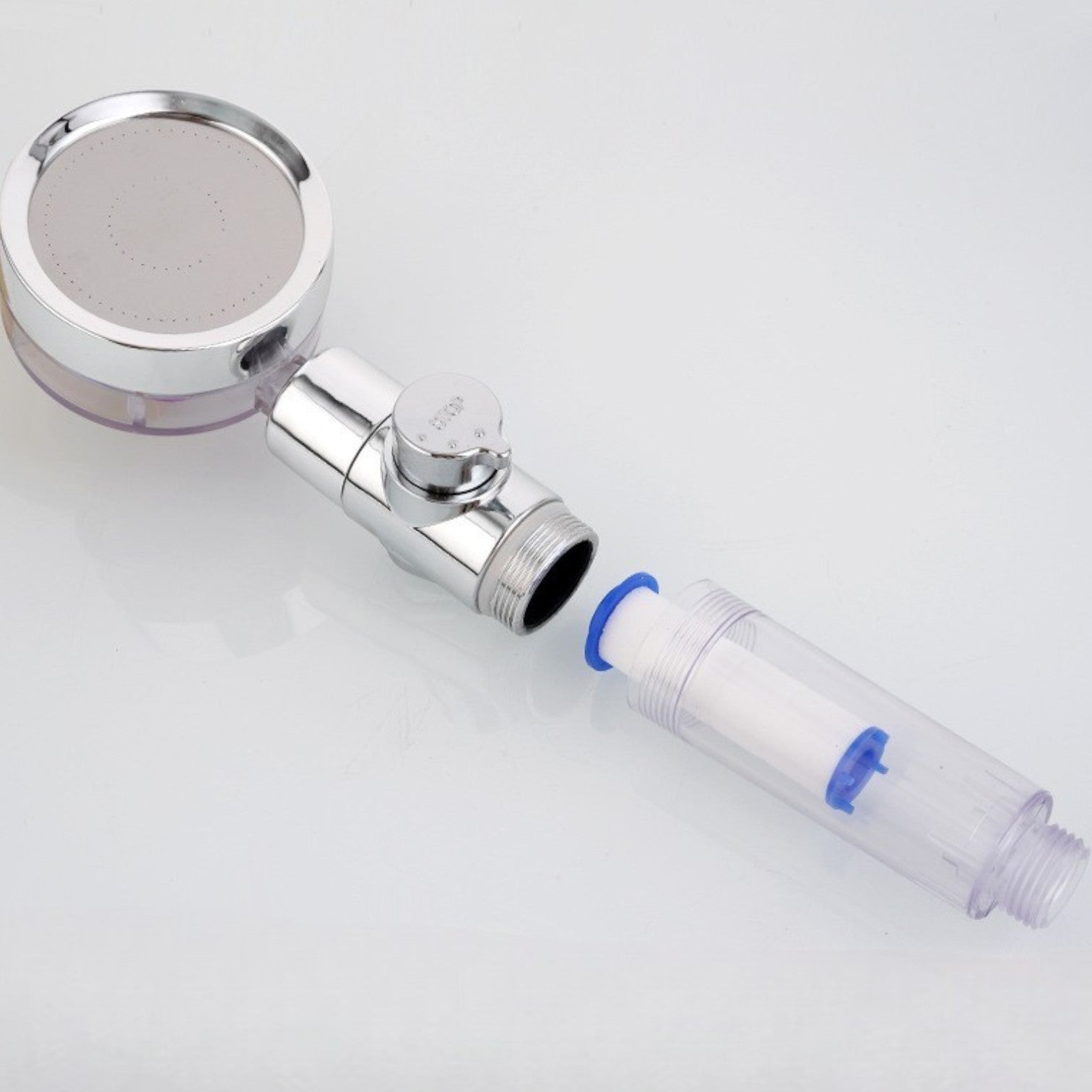 Cap de Duș 25x8cm cu Cap Rotativ cu Elice, Jet Puternic Presiune Mare, Buton ON/OFF, Model Filtru Inclus Engros