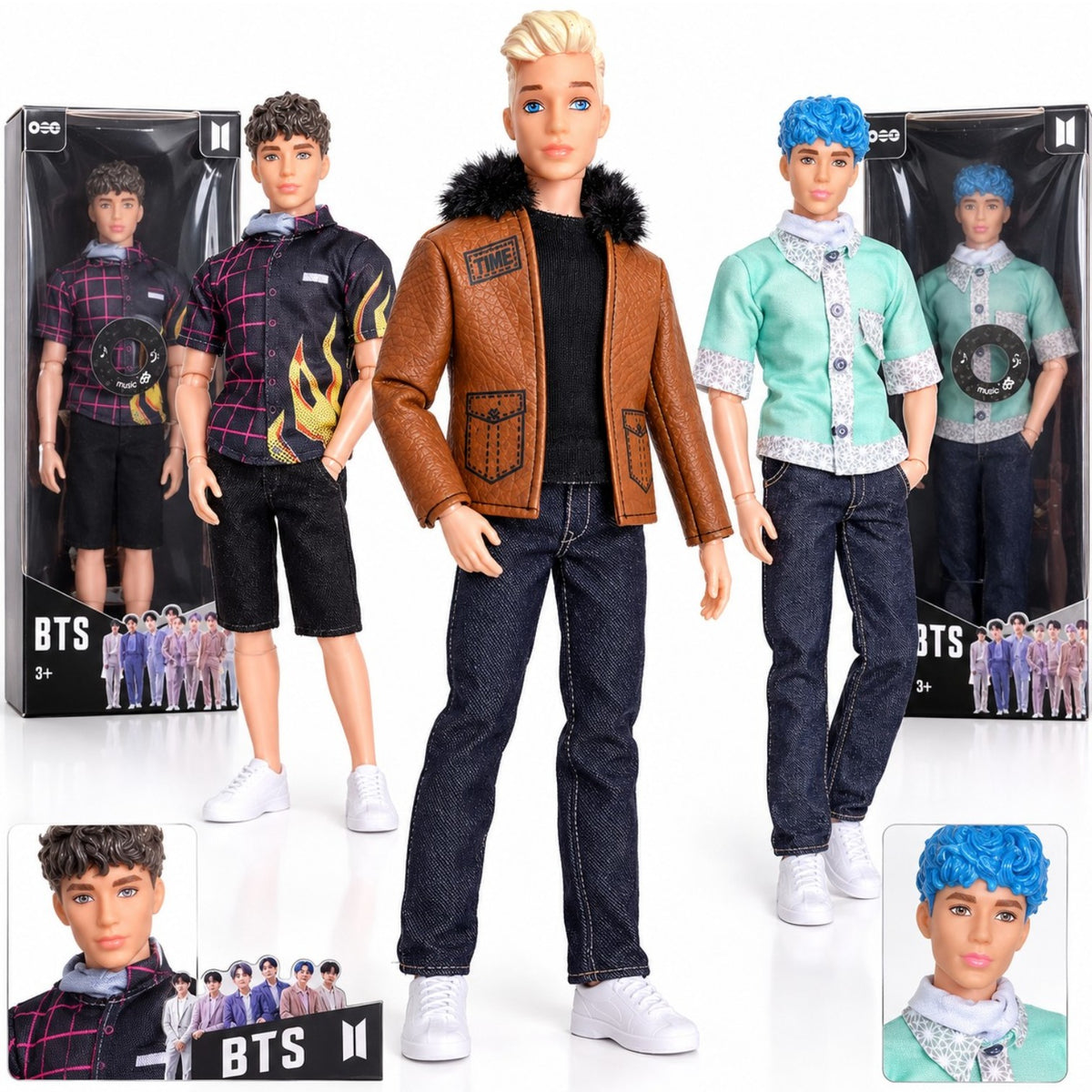 Papusa Baiat BTS 29cm, Articulata, cu Muzica, Diferite Modele Engros