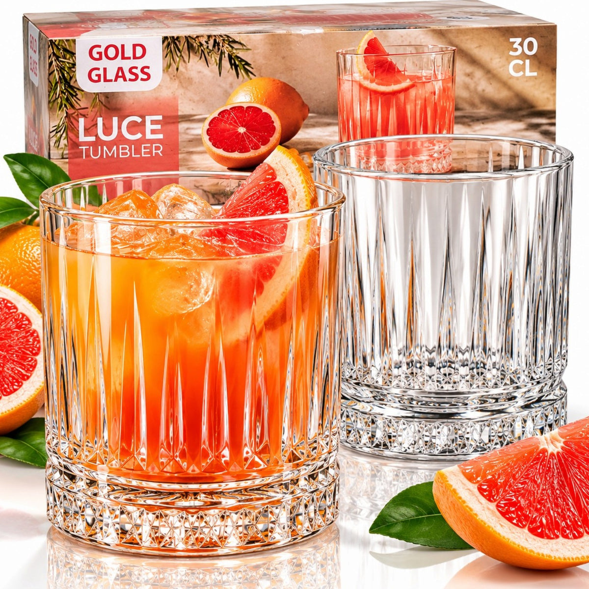 Pahar din Sticla 300ml, Luce Scurt 6/set, 8.5x8cm Engros