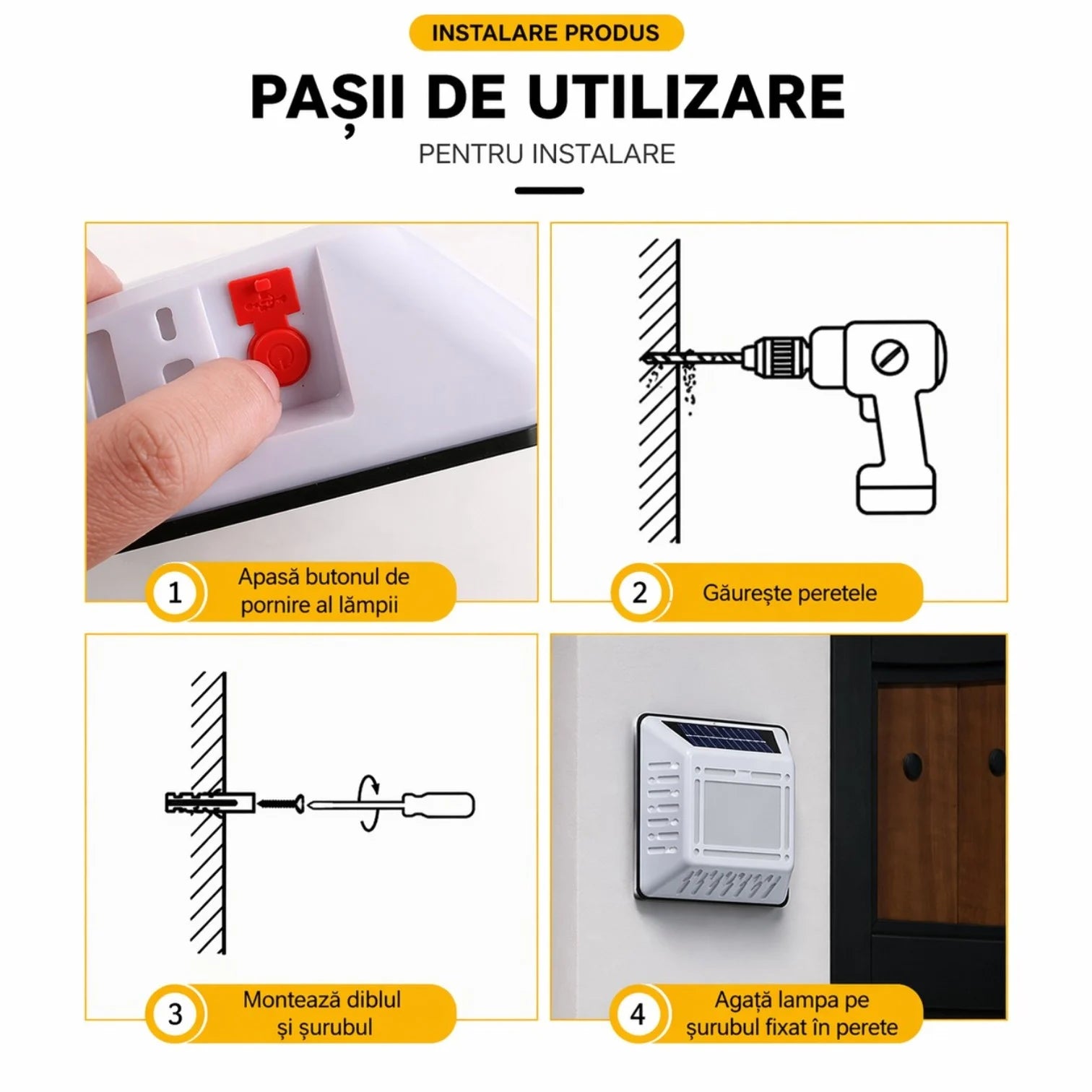 Lampă Solară Număr Casă 8801M-D, 20x17.5cm, Iluminare LED Alb Rece, Panou Solar Integrat, cu Cifre și Litere, Montaj Exterior, Rezistentă la Apă Engros