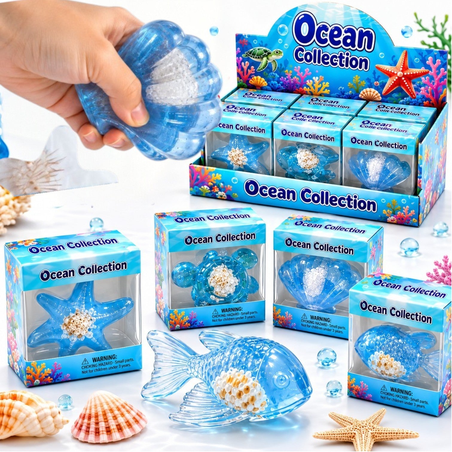 Jucarii Antistres Squishy Ocean 12/Set, Animale Marine 7×4cm, Soft Squeeze, Diferite Modele Engros