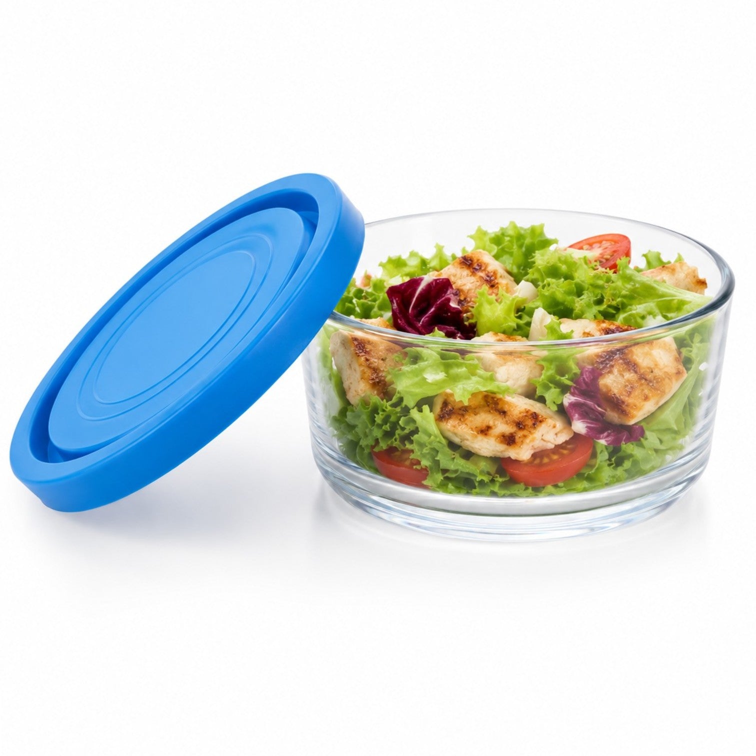Caserola din Sticlă 12/set, cu Capac 12x5cm, 450ml, Transparentă Engros