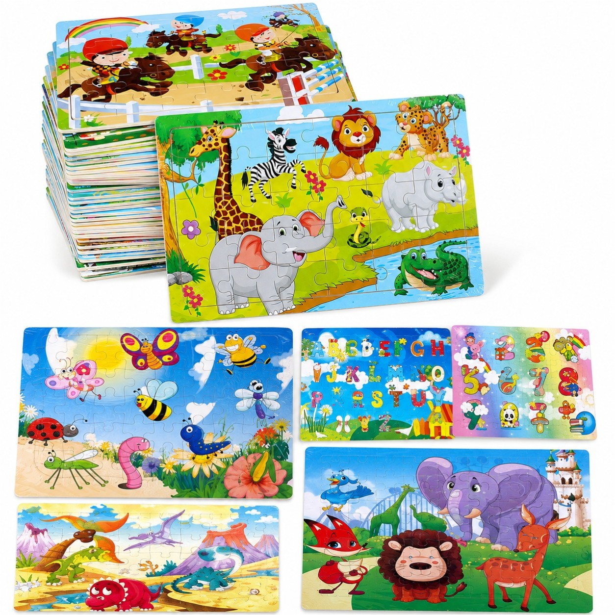Puzzle pentru Copii 40 Piese, 21x28cm, din Carton, Diferite Modele Engros
