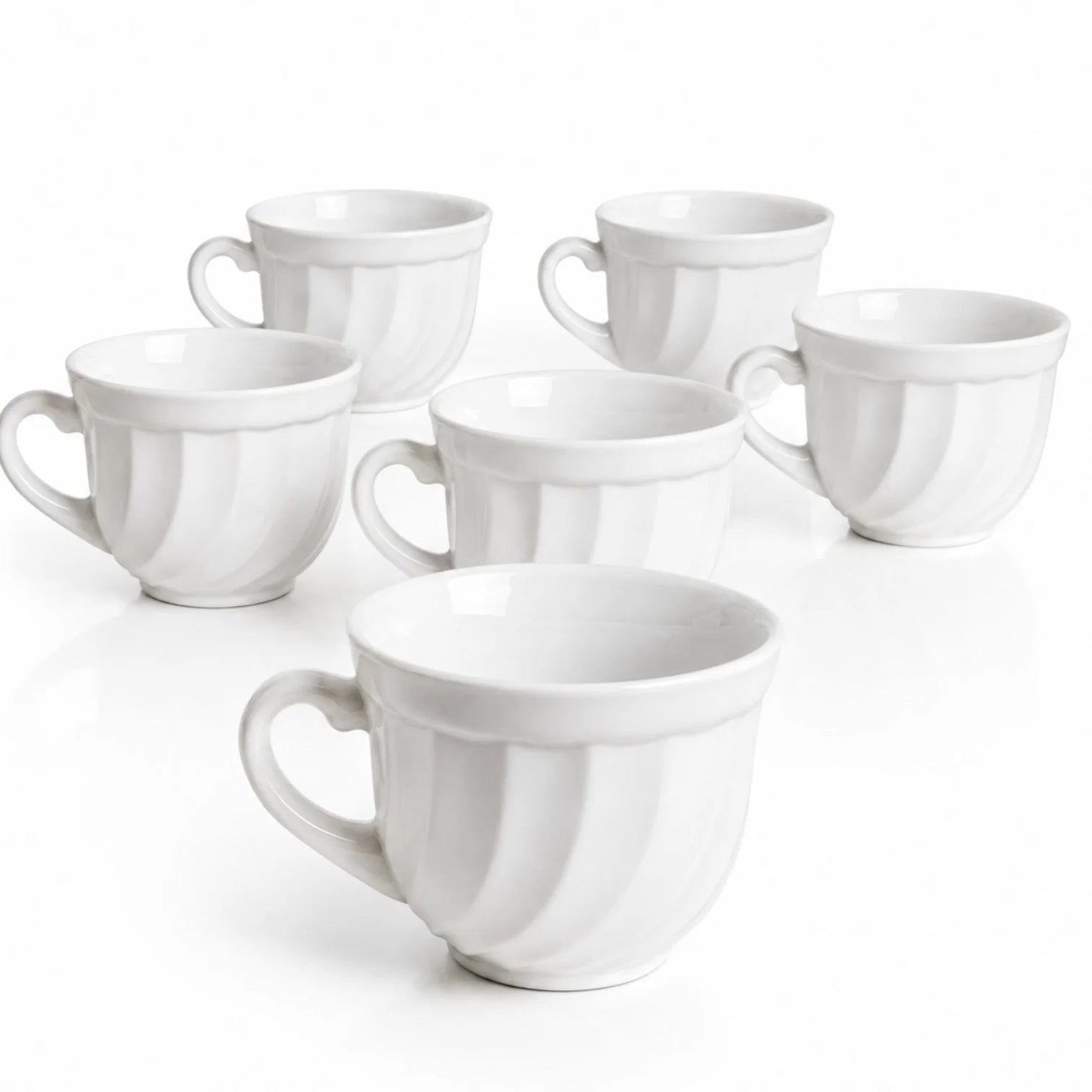 Cană din Arcopal 6/set, 6x8.5cm, Model Spiralat Engros