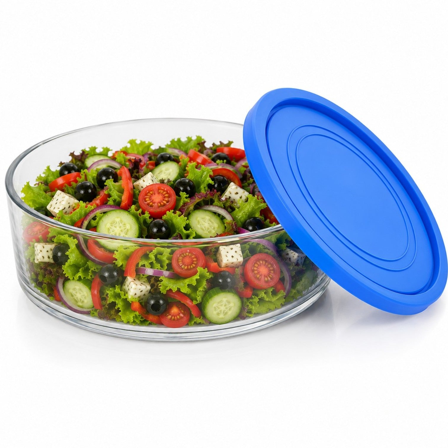 Caserola din Sticlă 12/set, cu Capac 15x7cm, 700ml, Transparentă Engros