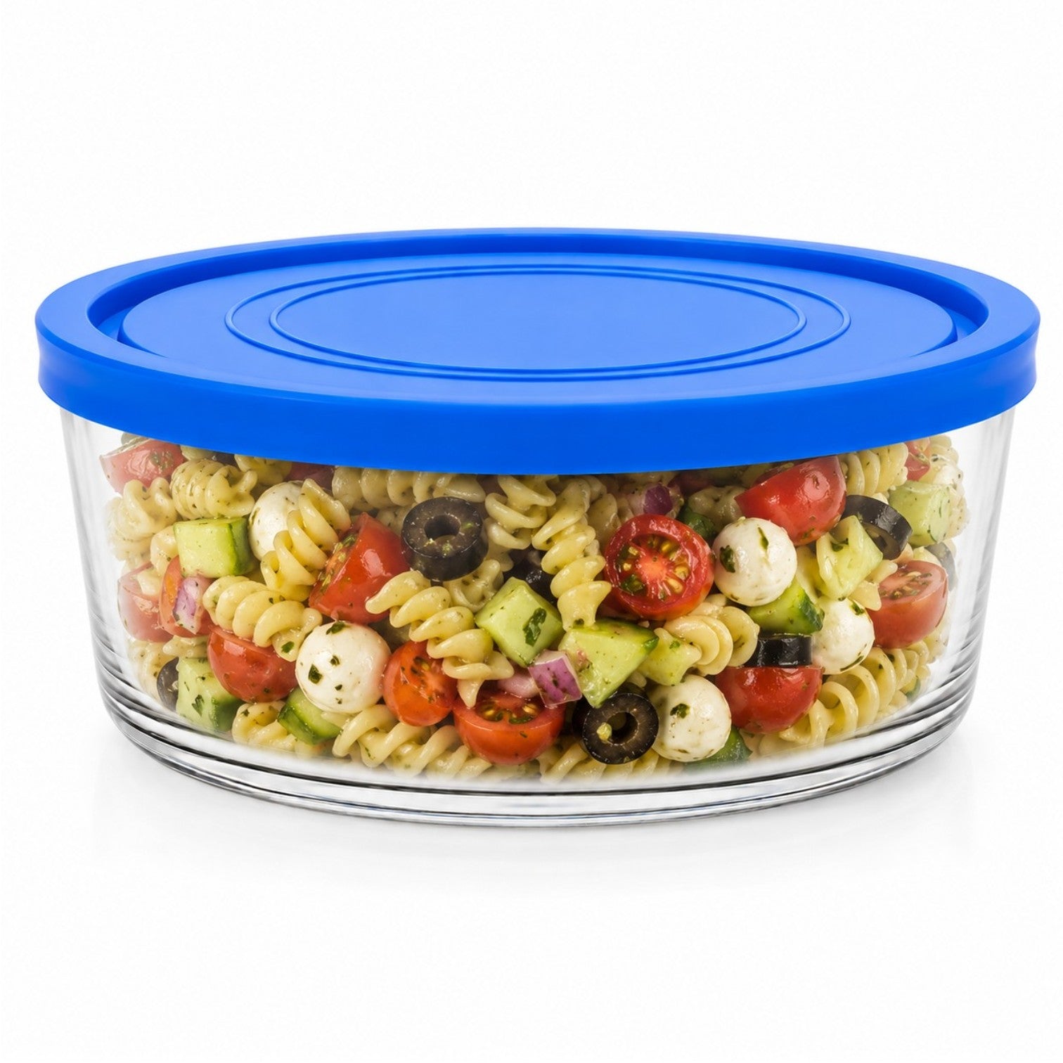 Caserola din Sticlă 6/set, cu Capac 9.5x18.5cm, 1450ml, Transparentă Engros