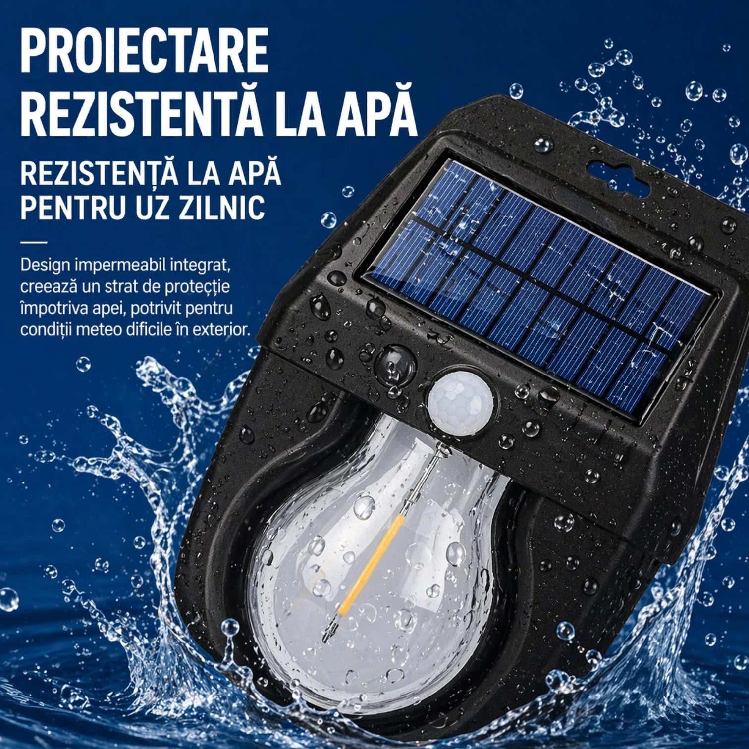 Lampă Solară LED 15.5x11.5cm, cu Senzor de Mișcare, Lumină Caldă, Rezistentă la Apă Engros