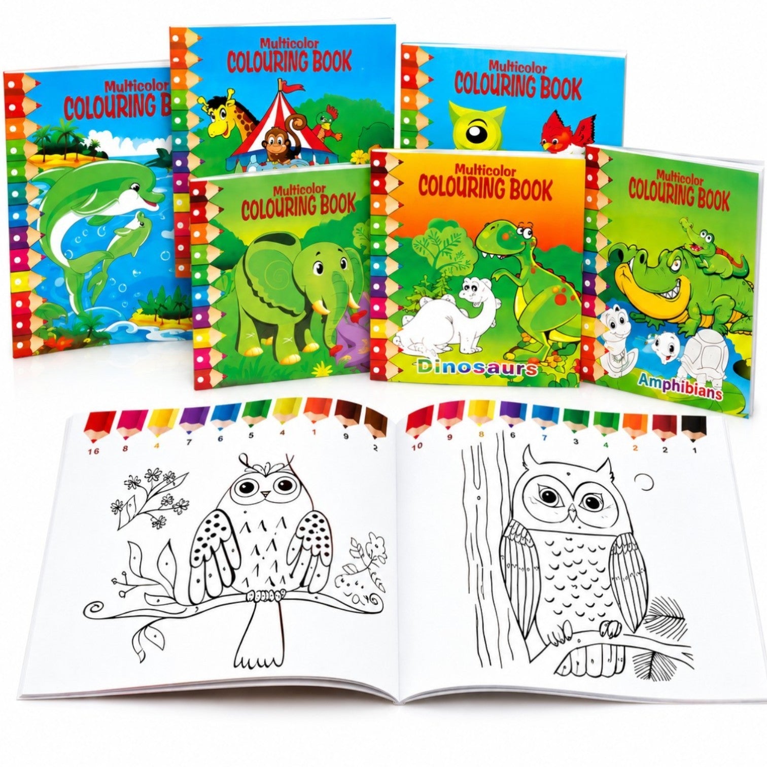 Carte de Colorat 12/set pentru Copii 21×26cm, cu Desene Mari și Diferite Modele Engros