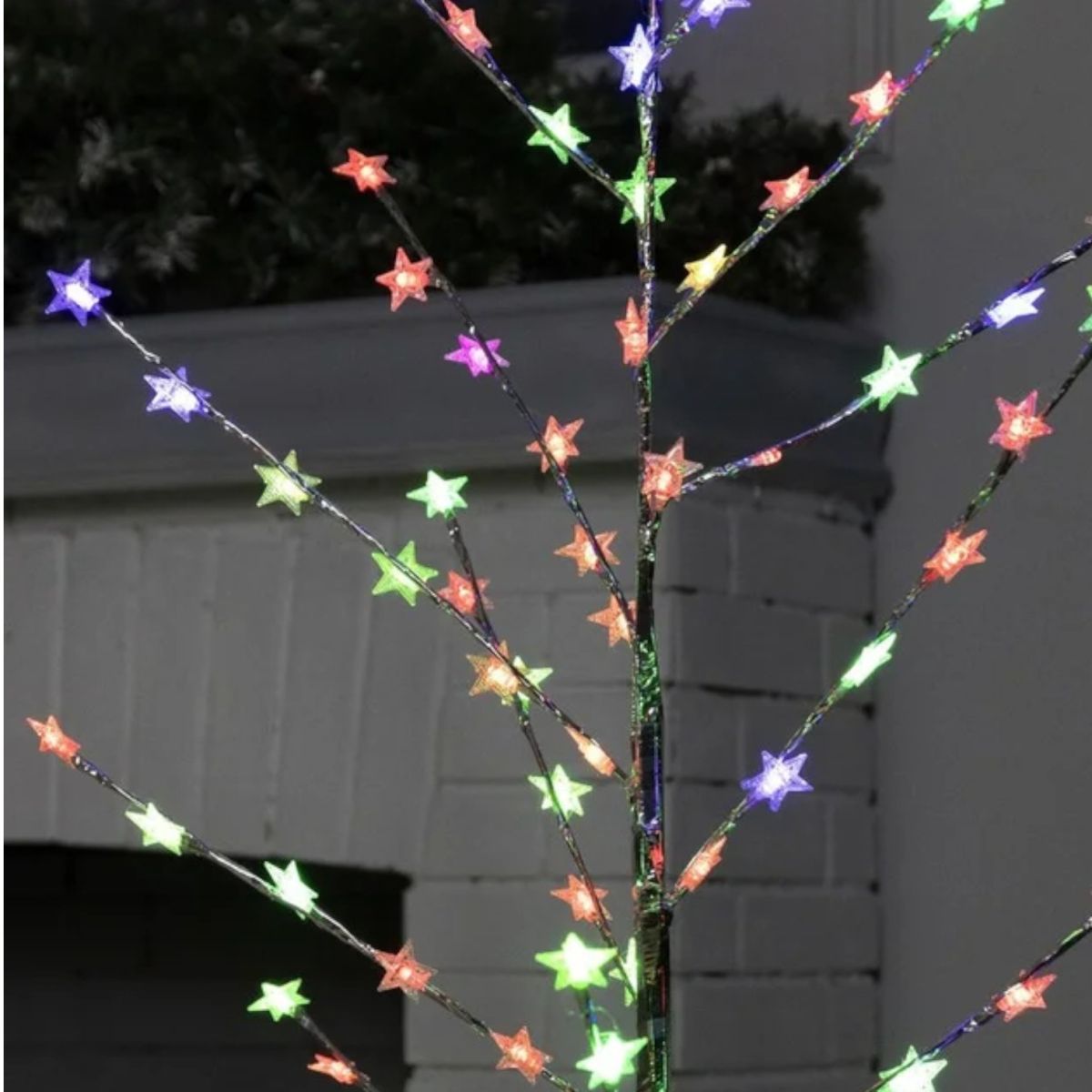 Pom Decorativ 150cm, Brad Artificial de CraciunBrad Artificial 150cm, de Craciun, cu Stele Luminoase LED Multicolore, pe Suport Plastic, pentru Interior si Exterior Engros