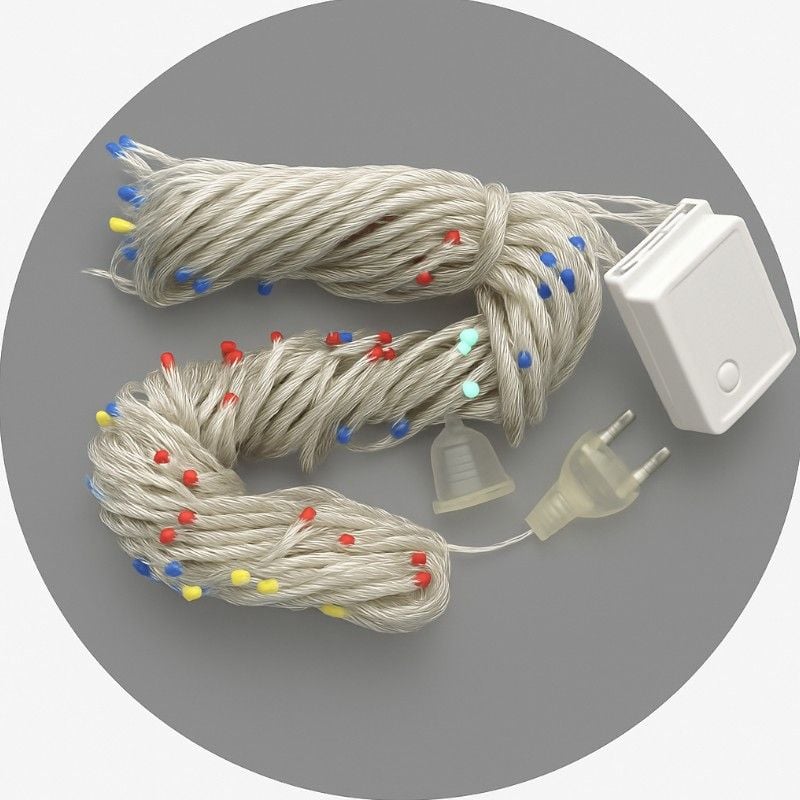 Instalație de Crăciun 4x3m Model Perdea cu 378 LED-uri Multicolore, Fir Transparent Interconectabila pentru Interior și Exterior Engros