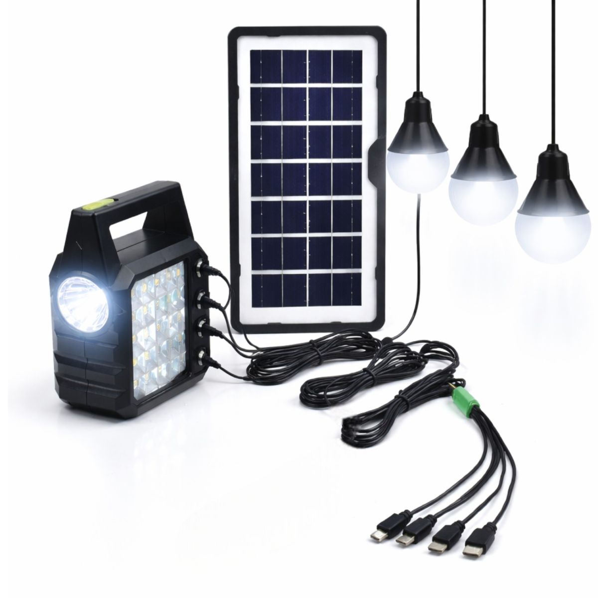 Kit solar multifunctional cu 3 becuri, Engros