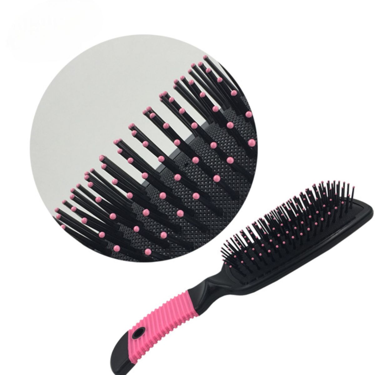 Perie de Păr 21x5cm din Plastic, cu Mâner Antiderapant Diferite Culori Engros