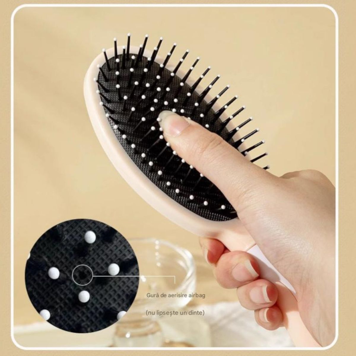 Perie de Păr Ovală 24x6.5cm, din Plastic Diferite Culori Engros