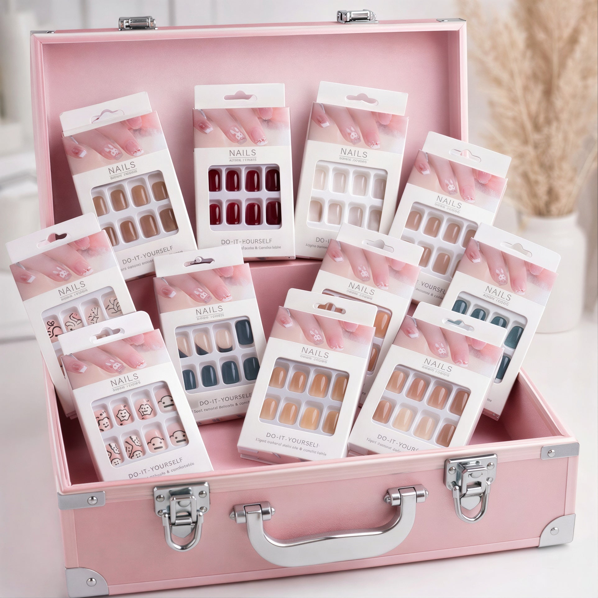 Unghii False 12/set, Aplicare Rapidă cu Bandă Adezivă, Diferite Modele Engros