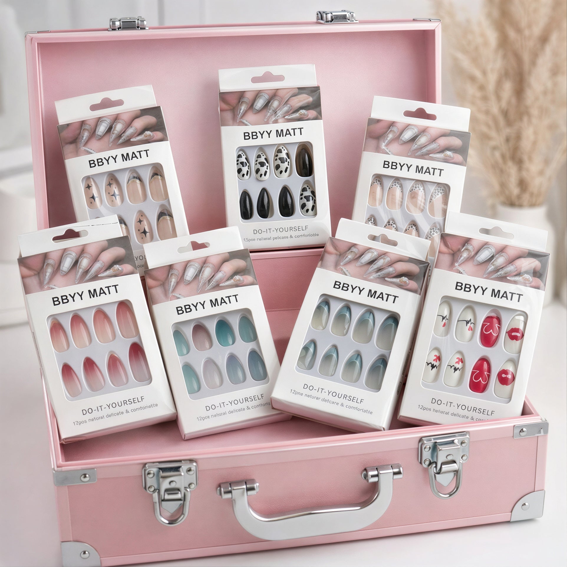 Unghii False 12/set, Aplicare Rapidă cu Bandă Adezivă, Diferite Modele Engros