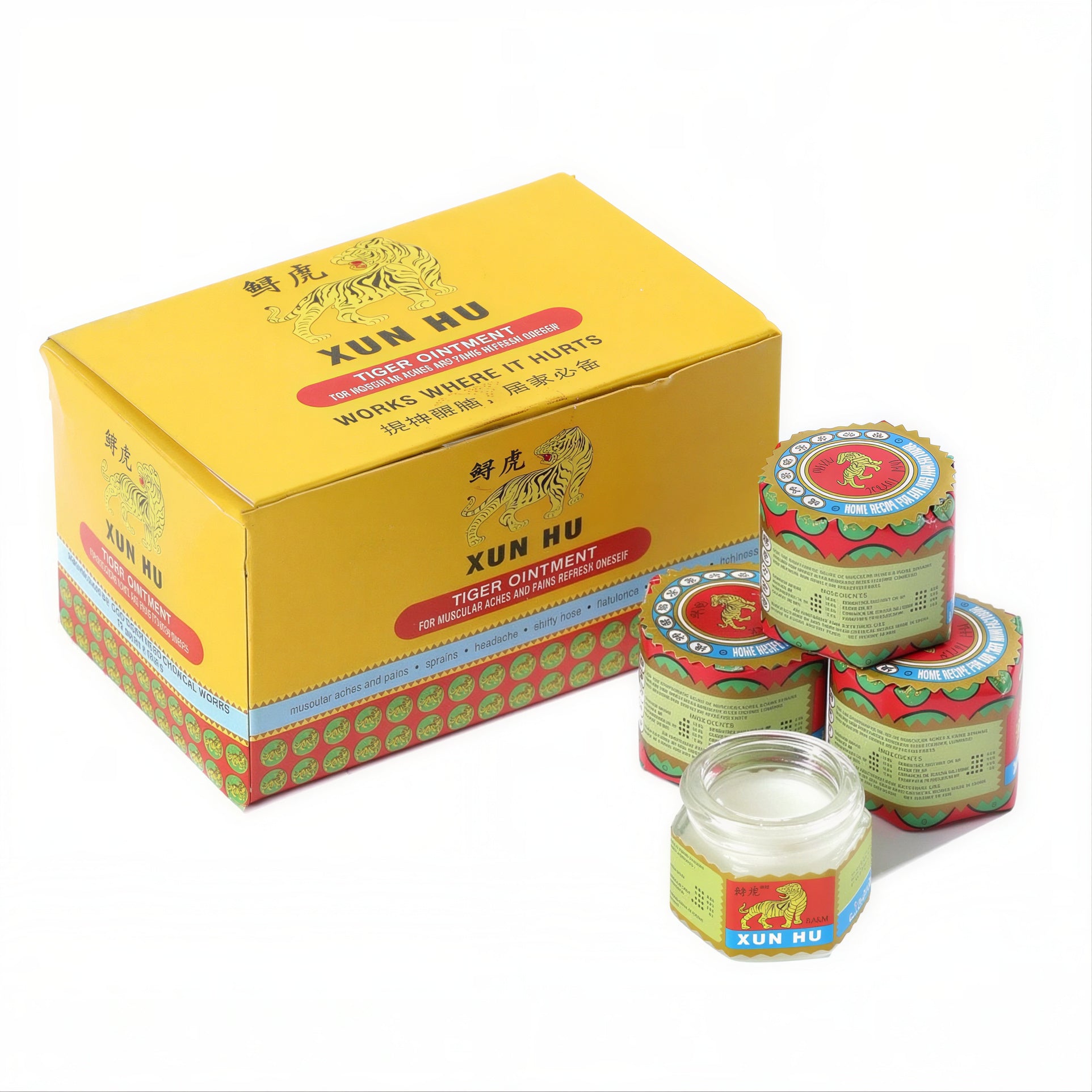 Balsam Antireumatic 12/set, Puterea Tigrului XUN HU, 18.4g, pentru Dureri Musculare și Articulare Engros