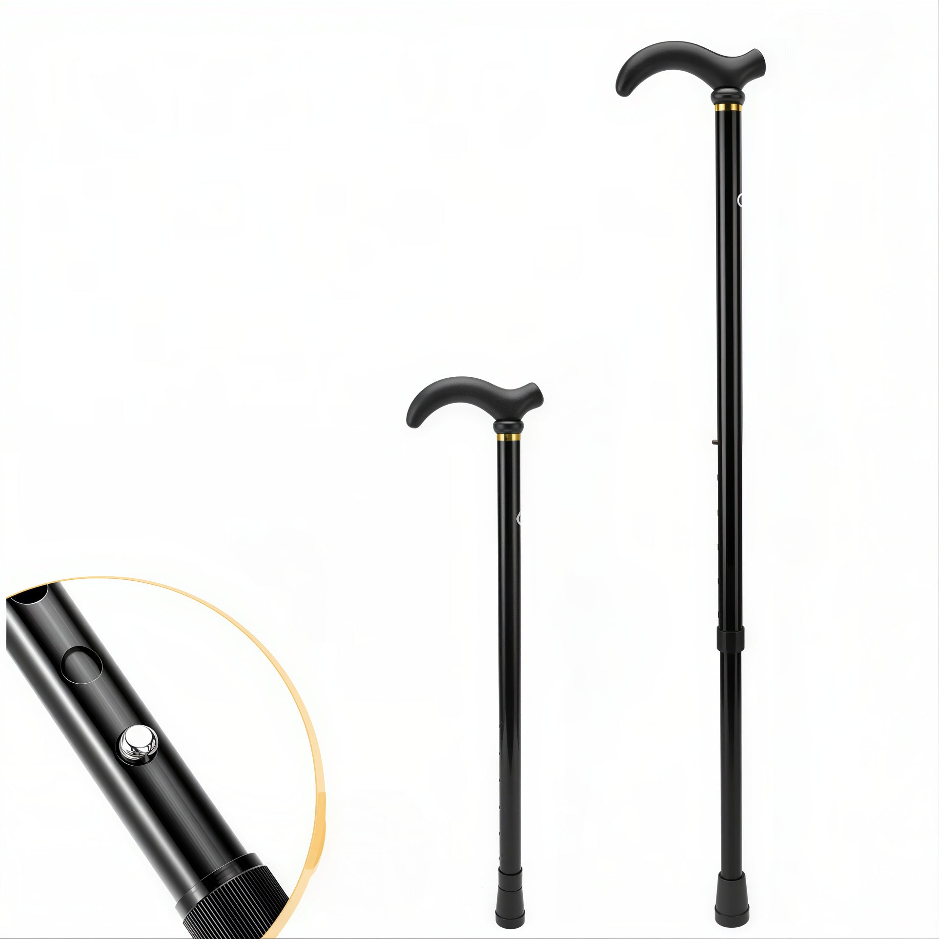 Baston Reglabil 88cm, din Metal cu Înălțime Ajustabilă și Buton de Blocare, Mâner Antiderapant, Vârf din Cauciuc Engros