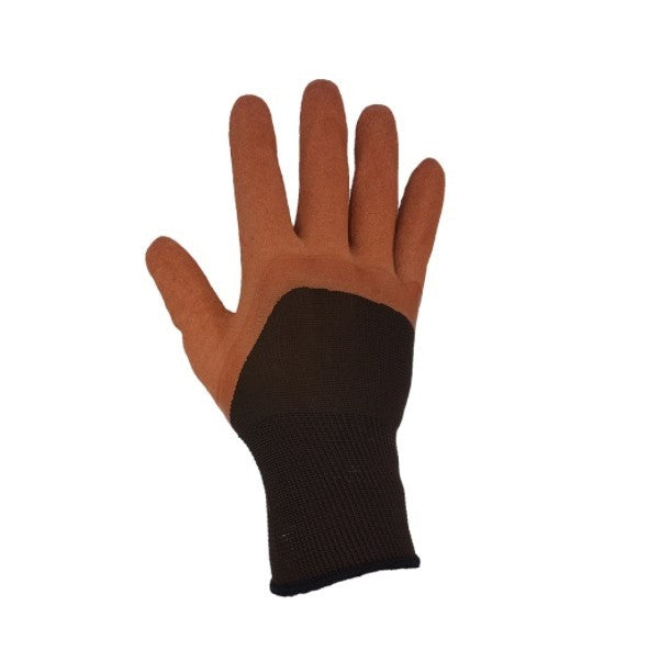 Manusi de Protectie Acoperite cu Latex 12/set, Marimea 10, Negru si Maro, 29-46 Engros