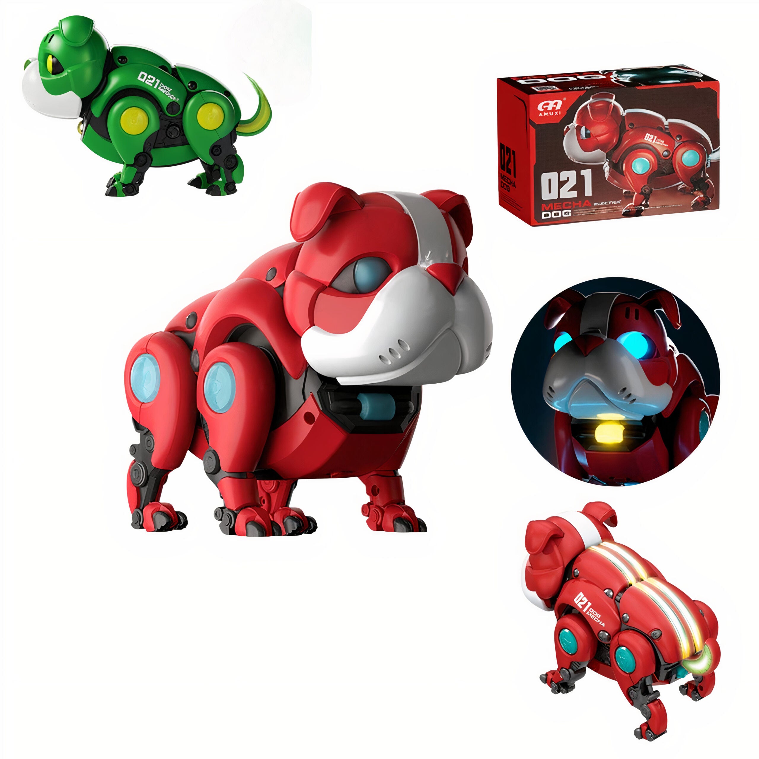 Câine Robot Interactiv 13x20cm cu Muzică, Lumini și Control Vocal Diferite Culori Engros